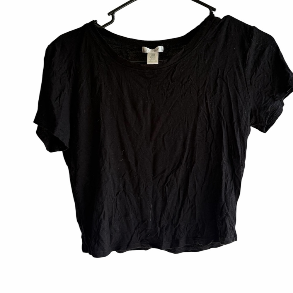 Bozzolo Black Short-Sleeve Crewneck Tee